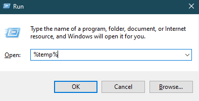 Clean Temporary Files on the System - open temp via run box