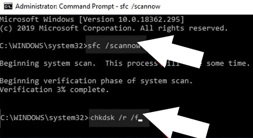 On the Command Prompt window, type sfc scannow and press Enter