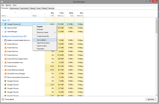Modify the CPU Usage Credentials - go to details