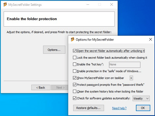 MySecretFolder- free folder lock software for PC