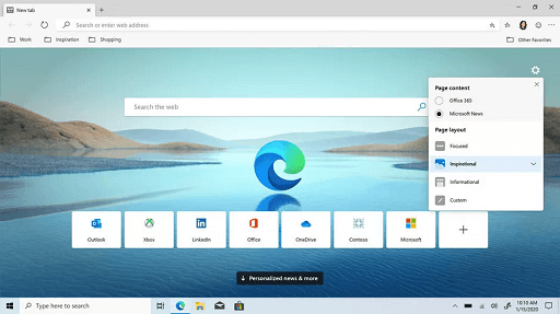 Microsoft Edge- lightest browser for windows 10