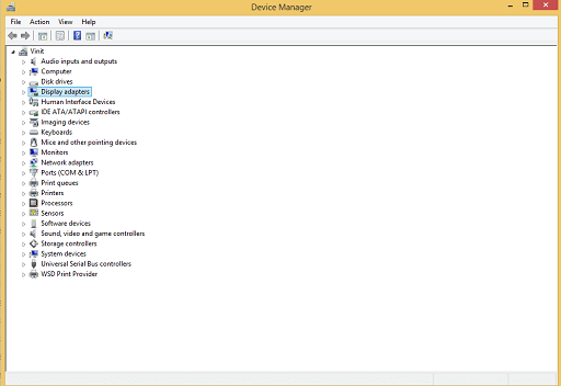 Device Manager window, double click on Display Adapters and select your GPU