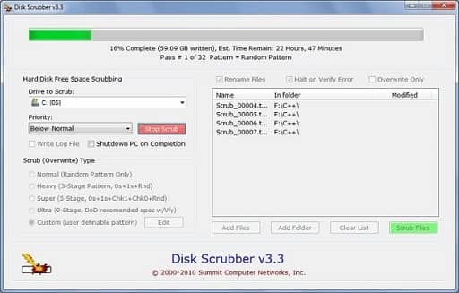 Hard Disk Scrubber- Best delete software with file renamer