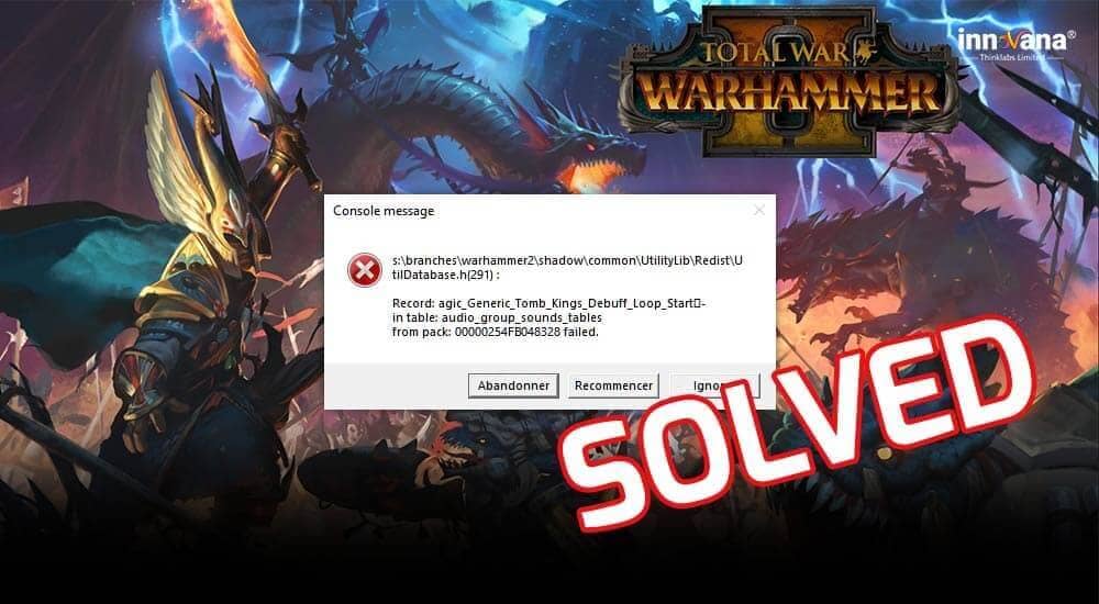 warhammer 2 has stopped working