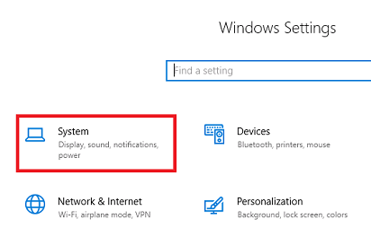 Fix the Brightness Slider Not Working- select windows setting system