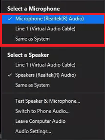 Select the Correct Microphone