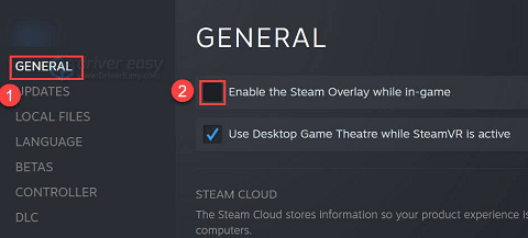 Enable the Steam overlay