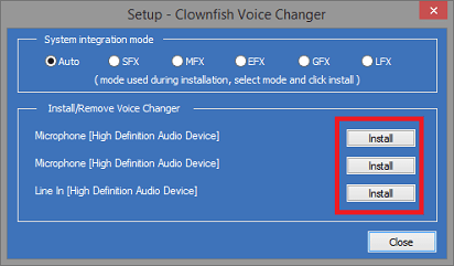 clownfish for skype not working