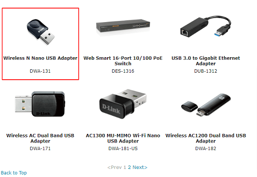 Click on the DWA-131 USB adapter
