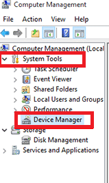Click on system tool and then device manager