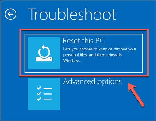 Use Windows Recovery- click on reset this pc