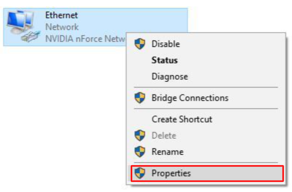 right-click on your connection to open its Properties