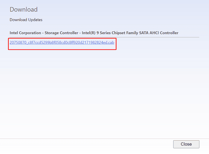 download the installer of the Standard SATA AHCI Controller for Windows 10