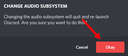 to change the audio subsystem