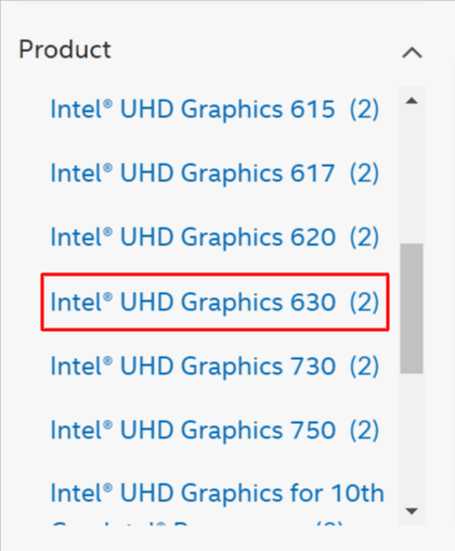 Intel UHD Graphics 630