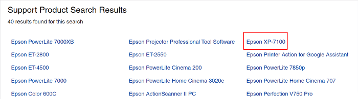 Select Epson XP-7100